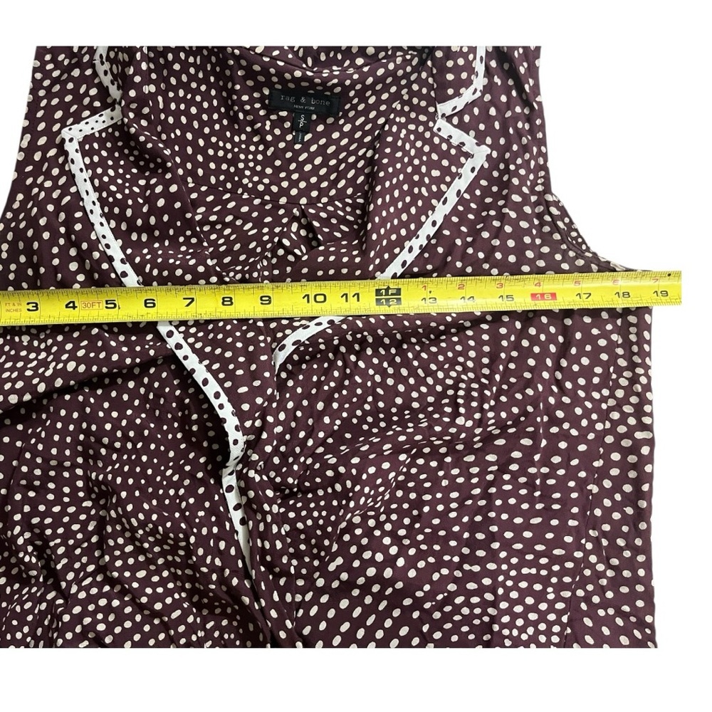 Rag And Bone Dean Polka Dot Faux Wrap Top - Picture 7 of 8